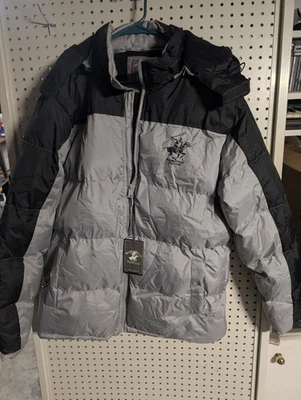 Chaqueta acolchada de invierno Beverly Hills Polo Club M gris/negro nueva Foto 1 de 4