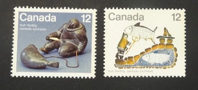 Canada 748-49 12¢ Inuit Hunting Pair - MNH/OG - 1977 (953) - Image 1 of 2