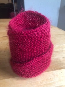 sophie scarf, hand/selbstgestrickt Mohair rot - Bild 1 von 5
