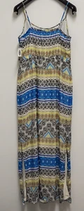 Old Navy Maxi Dress Sleeveless Womens XL Tall Sheer Lined Empire Geometric NWT - Picture 1 of 16