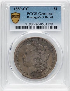 1889 CC Morgan Silver Dollar $1 PCGS VG Details (179) - Picture 1 of 3