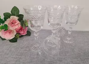 Vintage 24% Lead Crystal Wine/Water Glasses Set Of 4 - Picture 1 of 6