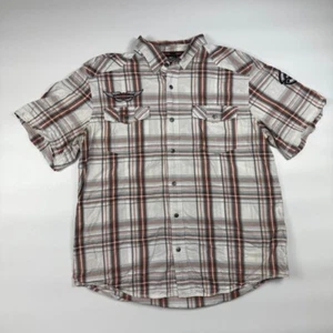 Harley-Davidson Shirt Men XL Multi Plaid Biker Garage Double Pocket Button Down - Picture 1 of 6