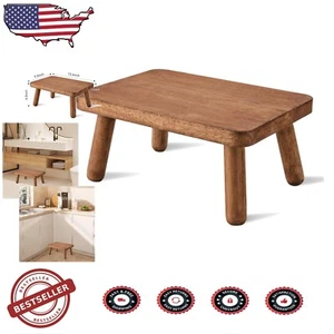 Versatile 6.3" Wooden Stepping Stool – Easy Assemble, Classic Design for Home - Picture 1 of 9