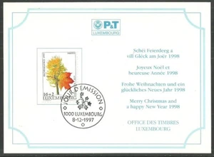 LUXEMBOURG 1997 FLOWERS TREES ACER COMMEMORATIVE CARD USED OBVERSE - Picture 1 of 1