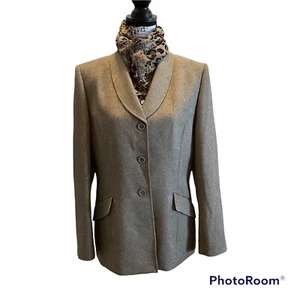 Le Suit Collections Blazer Jacket 2pc Set Brown Size 12 Herringbone Workwear - Picture 1 of 10