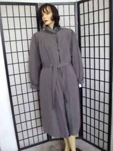 ECCELLENTE CAPPOTTO IMPERMEABILE GRIGIO TOSATO FODERA PELLICCIA DI CONIGLIO DONNA TG 10 - Foto 1 di 1