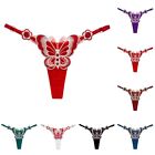 See Through Ventilation Embroidery Thongs Brand Purple Red White Black