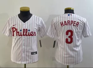 Philadelphia Phillies Bryce Harper #3 MLB White Jersey Adult Size Large - Picture 1 of 1