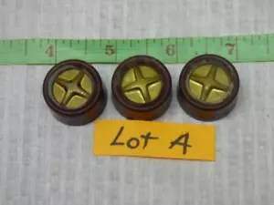 VINTAGE BROWN & GOLD BAKELITE RADIO KNOBS (LOT A) - Picture 1 of 3