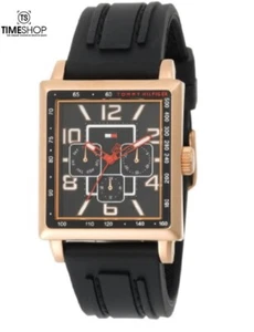 Tommy Hilfiger Sq. Black Rose Dial SS Silikon Multi Quarz Herrenuhr 1790702 - Bild 1 von 1