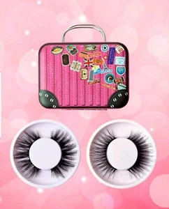 2 Pairs False Eyelashes in Pink Case. Eyelash Length 1.7 cm - Picture 1 of 4