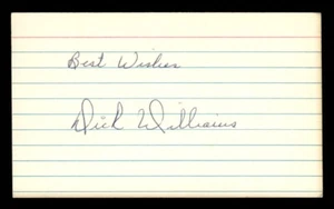DICK WILLIAMS SIGNED INDEX CARD "BEST WISHES" - Picture 1 of 2