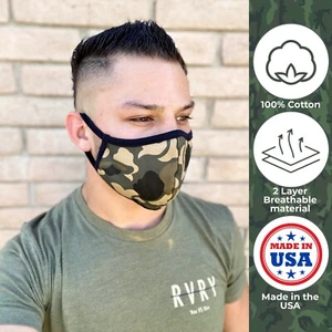 2 PACK Gorilla Mask Co. Face Mask Camouflage 100% Cotton - Picture 1 of 7