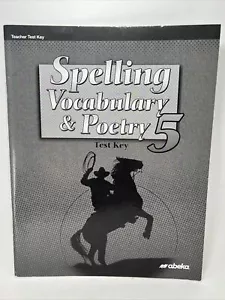 Abeka Grade 5 SPELLING VOCABULARY & POETRY Test Key free shipping - Picture 1 of 3
