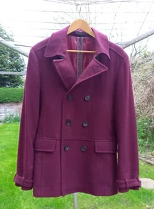 Herren Ted Baker Mantel Gr.5 doppelreihige Jacke burgund sehr guter Zustand trocken gereinigt - Bild 1 von 8