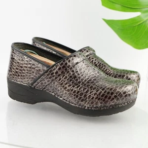Dansko Women's XP Professional Clog Size 40 9 Brown Leather Animal Print Shoe - Picture 1 of 13