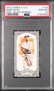 2012 Topps ALlen & Ginter Black Border Mini #176 Babe Ruth PSA 10 GEM MINT - Picture 1 of 1