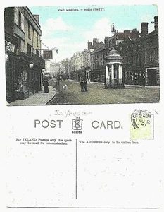 GB CHELMSFORD HIGH ST USED 1907 PPC - BADDOW BREWERY & QUEENS HEAD PUB SIGNS - Picture 1 of 1