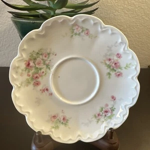 Theodore Haviland Limoges Antique SAUCER ONLY Pink Roses RARE Patent Pending For - Picture 1 of 6
