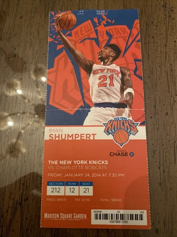 2014 Carmelo Anthony New York Knicks 62 point Ticket Stub NYC MSG Please Read! Cover