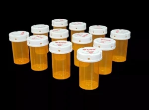 Lot of 12 Empty Plastic RX Pill Prescription Medicine Bottles For Crafts Storage - Picture 1 of 5