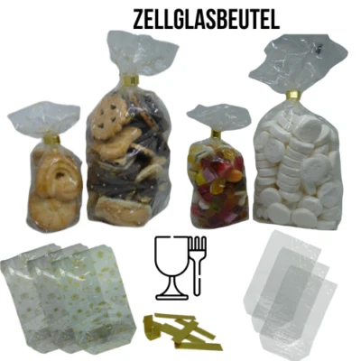 Bodenbeutel Klarsichttüten Kekstüte Weihnachten Zellglas Beutel mit Sichtfenster - Bild 1 von 4