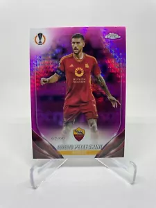 2023-24 Topps Chrome UEFA Lorenzo Pellegrini Pink Refractor /99 - AS Roma, #86 - Picture 1 of 2