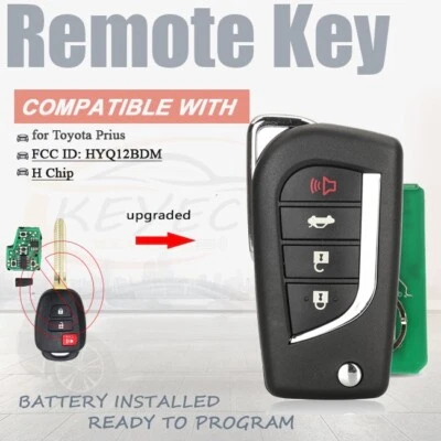 Llavero remoto abatible mejorado para Toyota RAV4 2013 2014 2015 2016 H Chip HYQ12BDM Foto 1 de 4