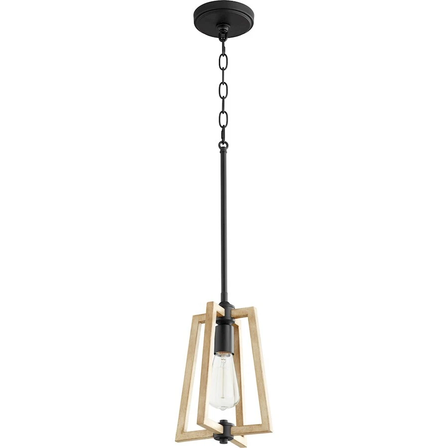 Quorum Alpine 1 Light Pendant, Noir with Driftwood - 3189-69 - Image 1 of 1