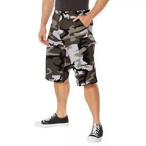 Long BDU Cargo Shorts City Camo Relaxed Fit Military Zipper Fly Fast Shipping - Picture 1 of 10