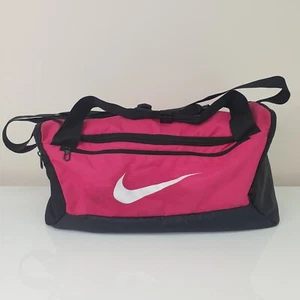 Nike Brasilia Holdall Unisex Pink Small Gym Training Travel Flight Shoulder Bag - Picture 1 of 24