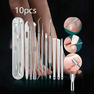 10pcs Pedicure Kit Foot Care Tool Cuticle remover Nail care Clipper's and Cutter - Picture 1 of 6