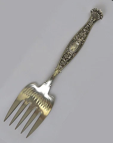 Antique Art Nouveau Sterling Silver Whiting Hyperion 1888 Serving Fork Cover