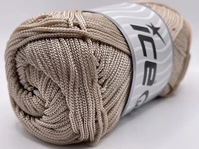 Cordón de macramé beige oscuro 66781 hilos de hielo poliéster 100 gramos 174 yardas Foto 1 de 4