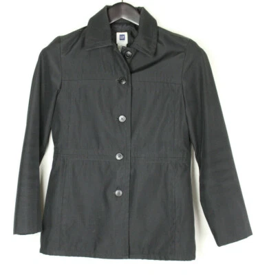 Chaqueta Parka Mujer GAP 100% Poliéster Botón Negra Talla XS Foto 1 de 3