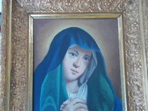 DIPINTO MADONNA ADDOLORATA GIOVANNI FOSSATI MILANO 1898 OLIO SU TELA 33 X 55 - Imagen 1 de 5