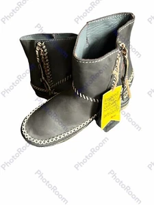 Neu mit Etikett Laidback London grau/silber geflochtene Piksi Leder Stiefeletten Damen 39/8 170 $ - Bild 1 von 8