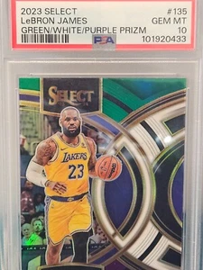 2023 Select #135 LeBron James PSA 10 Gem Mt. Green White Purple Prizm - Picture 1 of 2