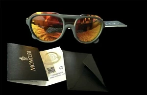 MONCLER ML 0055 20C GREY MIRRORED AUTHENTIC DESIGNER FRAMES SUNGLASSES 140MM - Picture 1 of 5