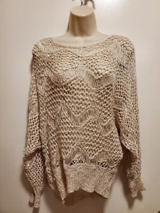 The Clothing Company Women's Crochet Style With Sequins Long Sleeve Top NWT Sz S - Picture 1 of 8