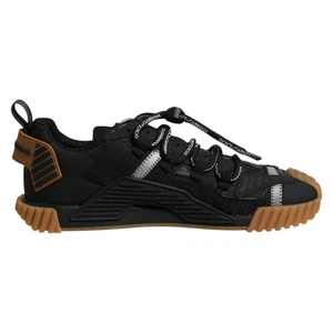 DOLCE & GABBANA Shoes Black Logo Lace Up Low Top NS1 Sneakers EU41 / US8 900usd - Picture 1 of 8
