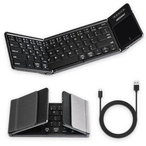 Teclado Bluetooth Plegable con Panel Táctil, Teclados Plegables Inalámbricos con PU... - Imagen 1 de 8