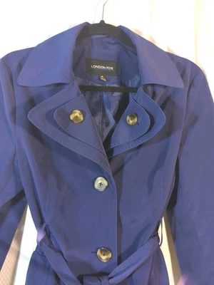 London Fog Women's Purple Raincoat Size Medium Button up/Belted  - Image 1 of 4