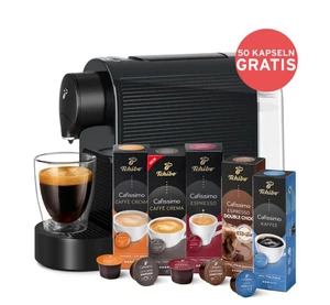 TCHIBO Pure plus + 50 Kapseln Kapselmaschine Schwarz Versandkostenfrei - Bild 1 von 1