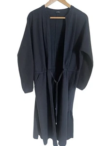 JOSEPH Farrah Cardigan Size MEDIUM Black Knit Long Wool Drawstring Jacket - Picture 1 of 10