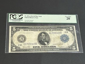 1914 $5 Federal Reserve LARGE Note ***PCGS VF 20*** US Bill LOW Shipping!!! - Picture 1 of 4
