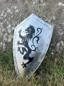 Escudo Redondo Caballero Templario Guerrero Dragón Medieval Completamente Funcional - Imagen 1 de 6