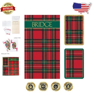 Stilvolles Bridge-Spiel-Set in traditionellem Tartan - 2 Decks & 2 Punkteblöcke enthalten - Bild 1 von 10