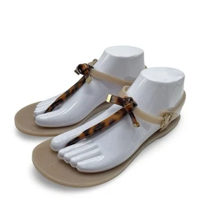 Emporio Armani Damen Sandalen flach Gummi beige Größe EU 38 US 7,5 leicht - Bild 1 von 10